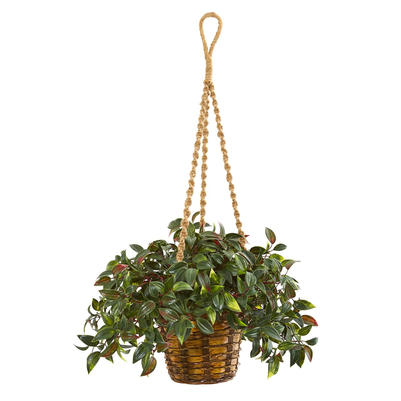 2.5ft. UV Resistant Mini Melon Artificial Plant in Hanging Basket